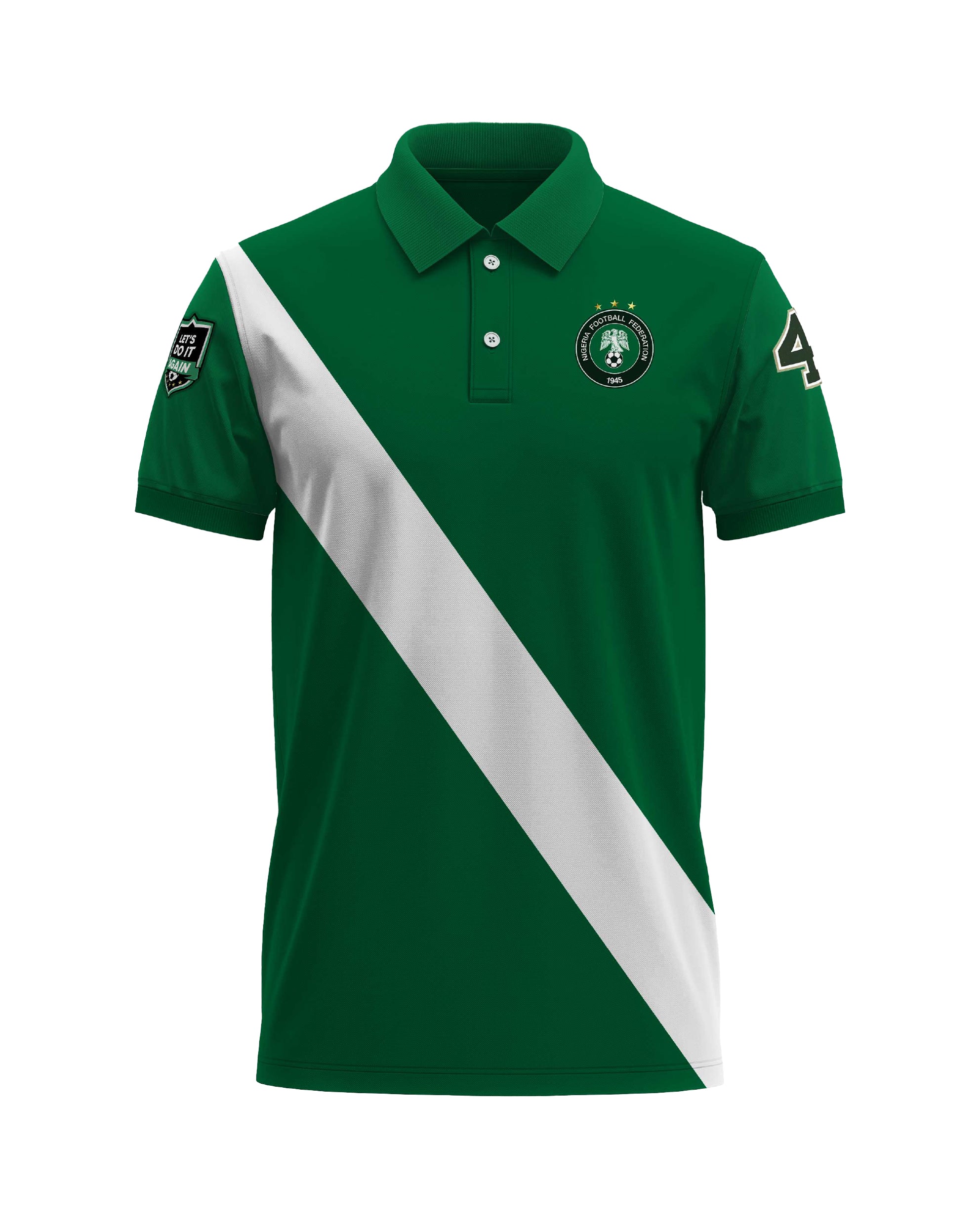 NFF Crested T-Shirt Polo - Green/White